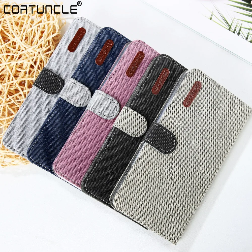 

Leather Case For Samsung Galaxy M10 M20 M30 Case For Samsung S8 S9 S10 S10e Plus Cover canvas fabric Flip wallet Phone shell