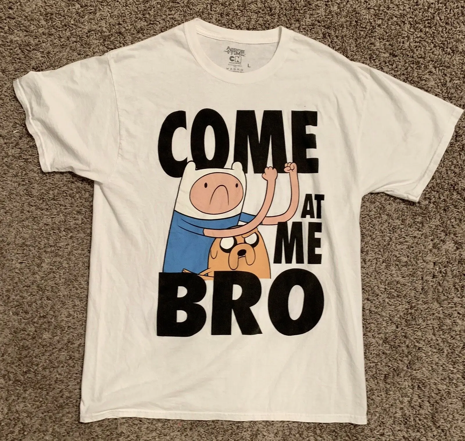 Время приключений с Финном и Джейком Come At Me Bro Cartoon Network T Shirt 100% хлопок футболки с короткими рукавами футболка плюс размер