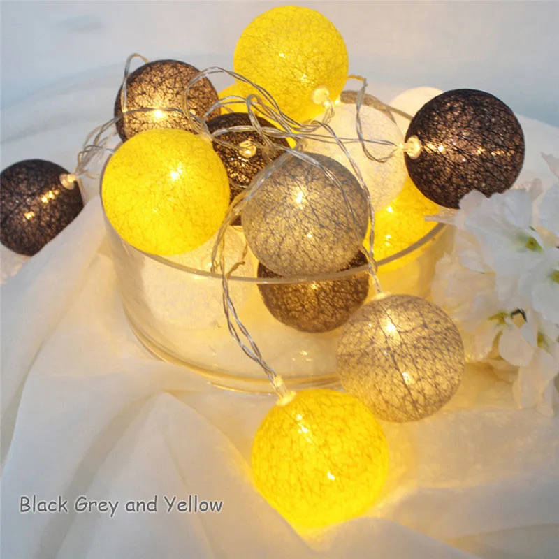 Cotton Ball led string light 3M 20LED battery operated indoor/Outdoor Decoration Wedding Garden