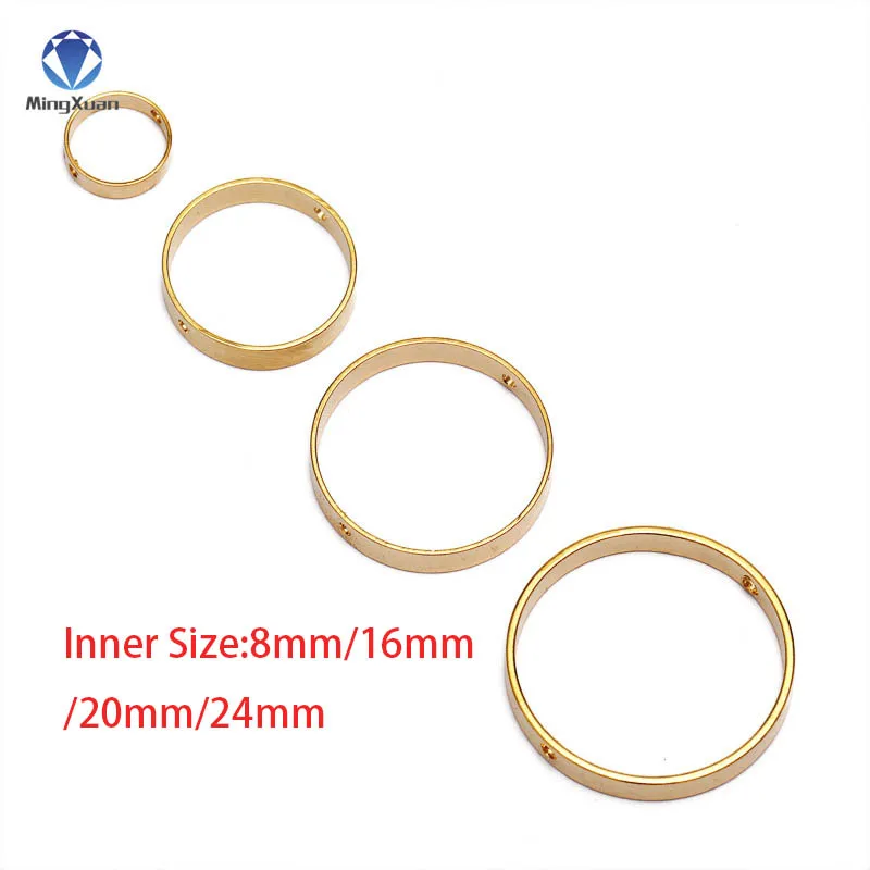 

MINGXUAN 20pcs Double Hole Spacer Positioning Circle Jump Ear Rings For Fashion Jewelry Making Bead Gold Earings For Women DIY