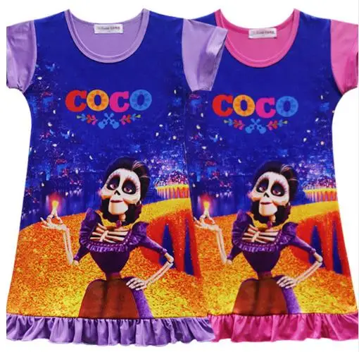 

Kids Cosplay Costume Movie COCO Clothing Children Party Halloween Dresses Brand Baby Girls Princess Summer A-Line Dress DF16