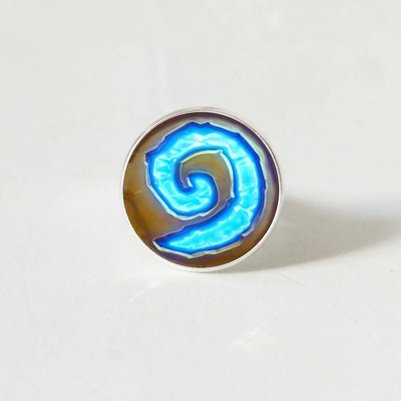 Wow World Of Warcraft Hearthstone Di Vetro Rotondo Anello Dei Monili Blu Gioielli Delle Donne Degli Uomini Regalo