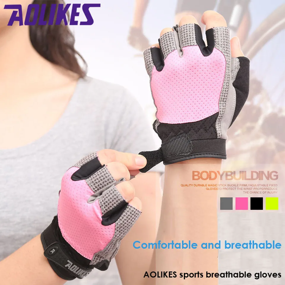 AOLIKES Gym Body Building Training Sports Fitness Weight Lifting Gloves Men Women Custom Fitness Exercise Training Gym Gloves