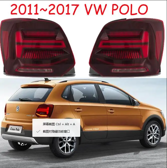 Автомобильный стильный головной светильник s для POLO, головной светильник 2011~, светодиодный задний фонарь, стоп-светильник, задний фонарь polo DRL+ тормоз+ Парк+ сигнальный светильник s - Цвет: Red color