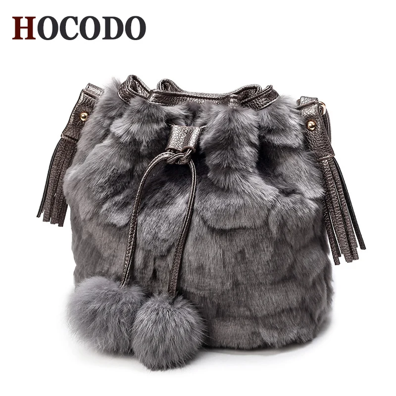 

HOCODO Autumn And Winter New Style Fashion Women Shoulder Bag Ladies Crossbody Bag Hairy Female bags for women 2018 Black Gray