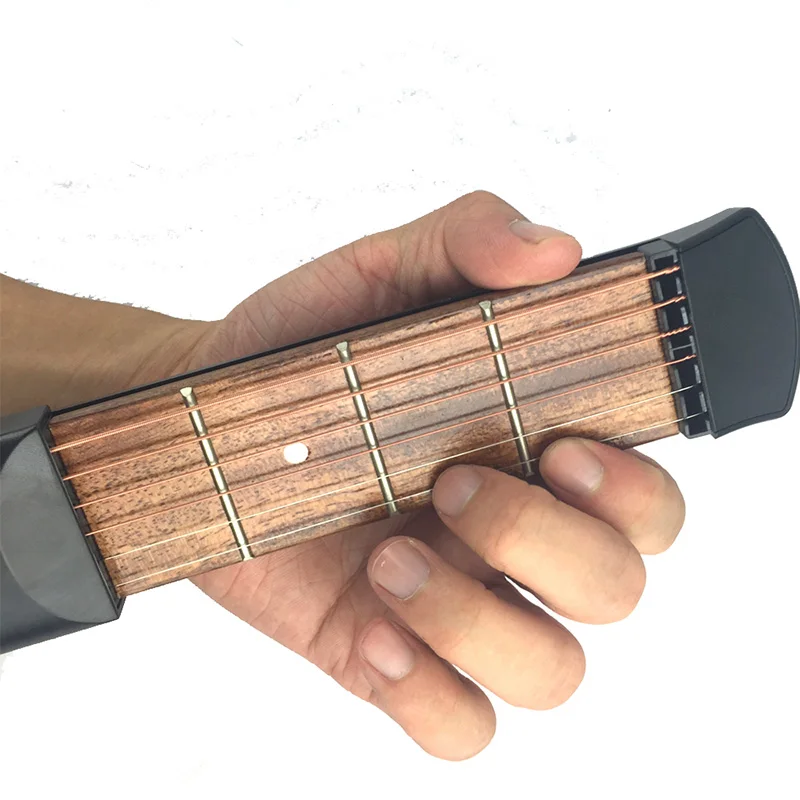 4 Лада портативный карманный Акустическая гитара практический инструмент гитарные части гаджет аккорд тренер 6 струн 4 Лада модель для начинающих