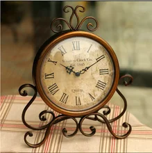 Europe type restoring ancient ways frame wrought iron table clock creative home wall clock bell bedroom Classic adornment