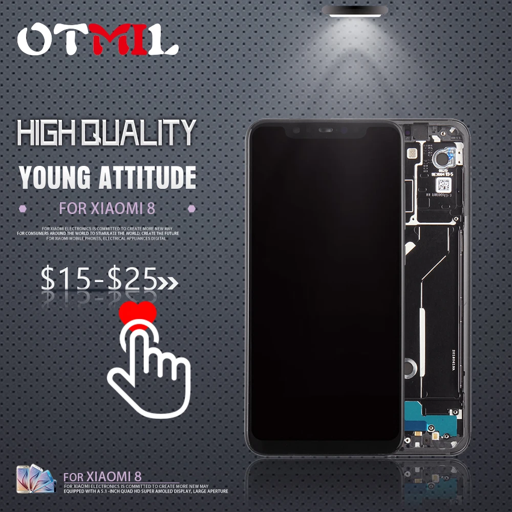 

For Xiaomi Mi 8 Pantalla LCD Display OTMIL Touch Screen Digitizer For Xiaomi Mi8 Mi 8 LCD Assembly Display Screen Replacement