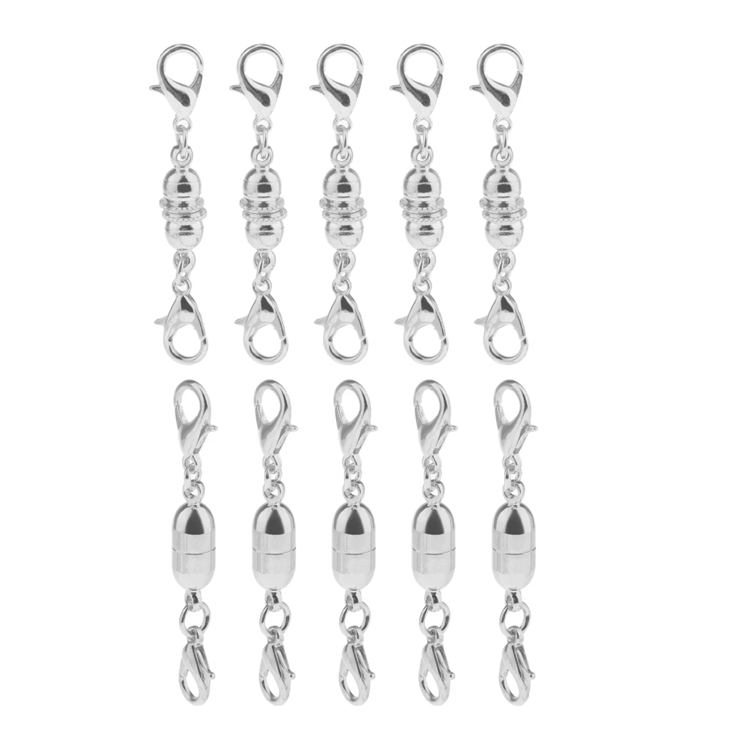 10 Piece Magnetic Hooks Lobster Necklace Bracelet Converter Extender Clasp