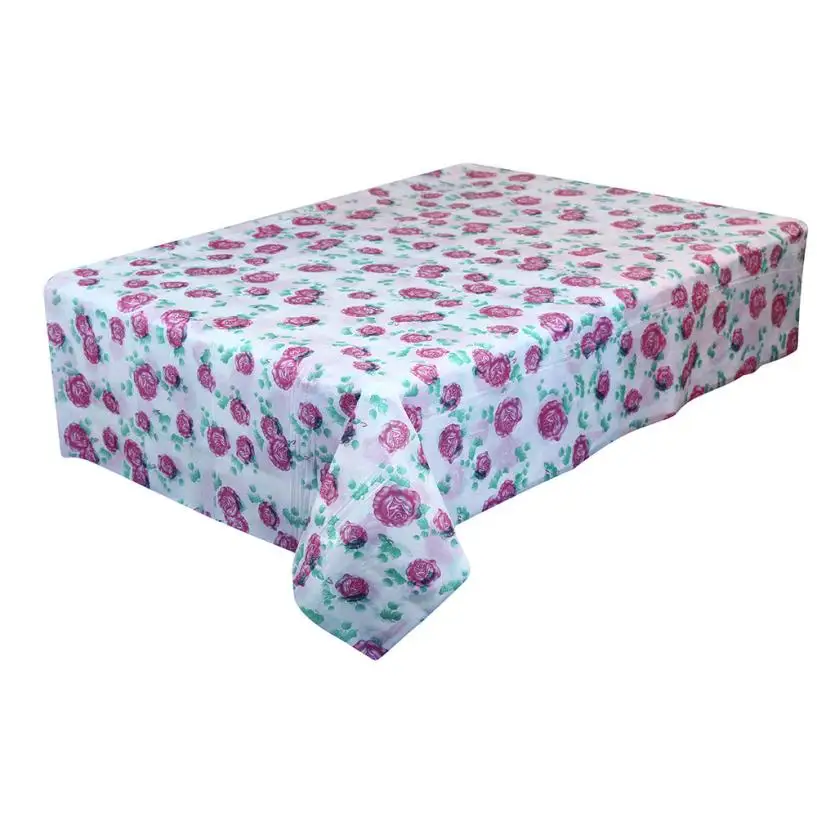 

Ouneed Waterproof Oilproof Plastic Tablecovers Table Cloth Cover Plaid Flower Party Catering Events Tableware 170*170CM AP28