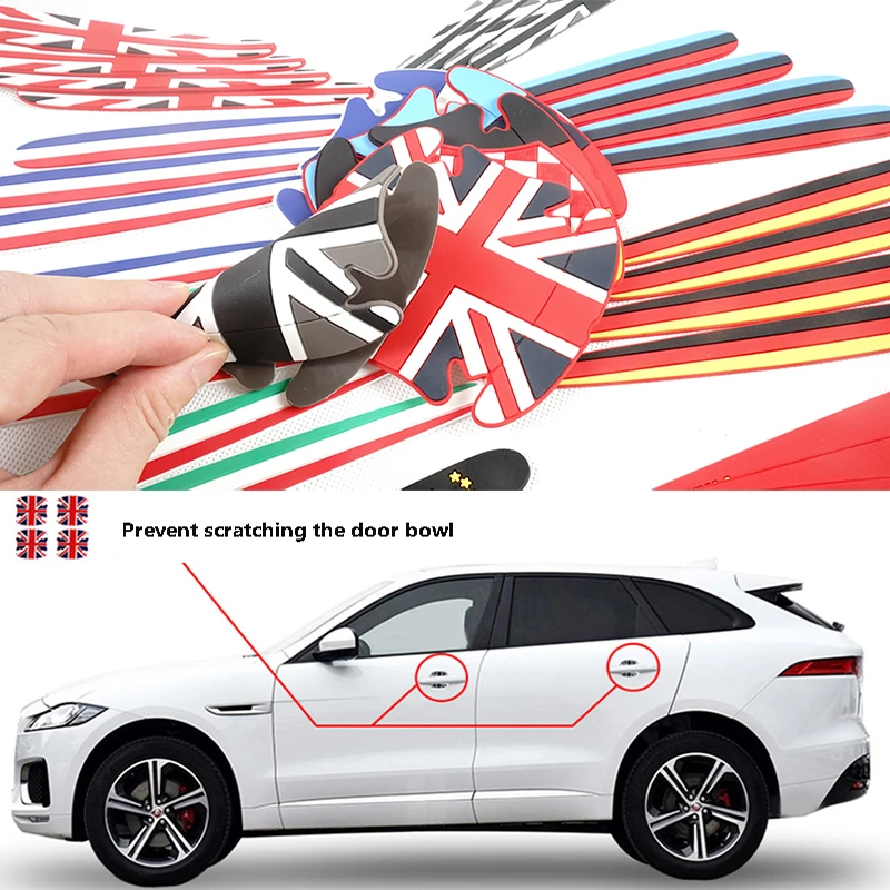 

4pcs Car Door Wrist Protective Film Auto Door Handle Scratches Rubber Stickers Fashion Decals Car Accessories Universal