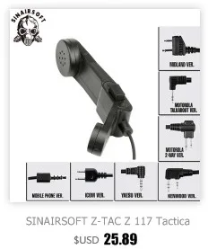 SINAIRSOFT Z-TAC Z 115 Z115 тактический U94 PTT Peltor адаптер для Motolora Talkabout/2-way/Kenwood/ICOM/Yaesu/Midland Airsoft