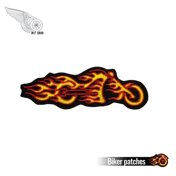 

Cheapest Fire Motor Embroidery Iron On Vest Patch Sew On Any Garment Leather Rider Emblem 4" Wholesale Price Patch Free Shipping
