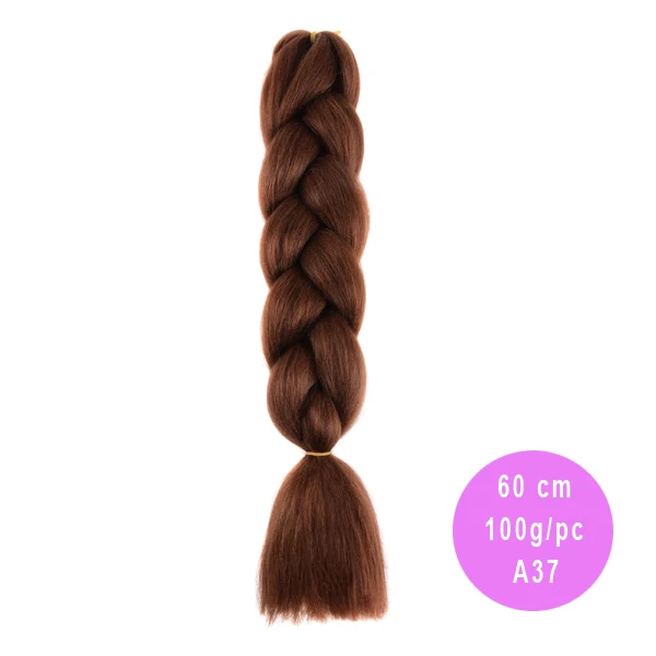 AliRobam Ombre Jumbo Braids Hairstyles Hair For Russian Women Big Box Braids Colors Synthetic Braiding Hair 24'' 100g - Цвет: 39 М