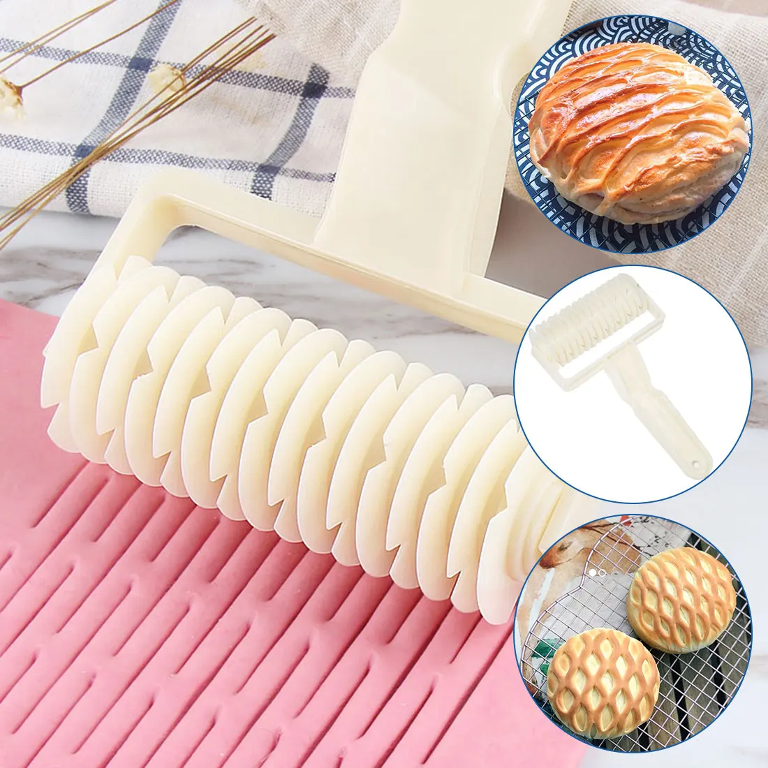 

Plastic Wheel Knife Embossing Dough Roller Lattice Craft Cooking Tools Large Size Pull Net Pizza Cutters & Wheels pizza stone
