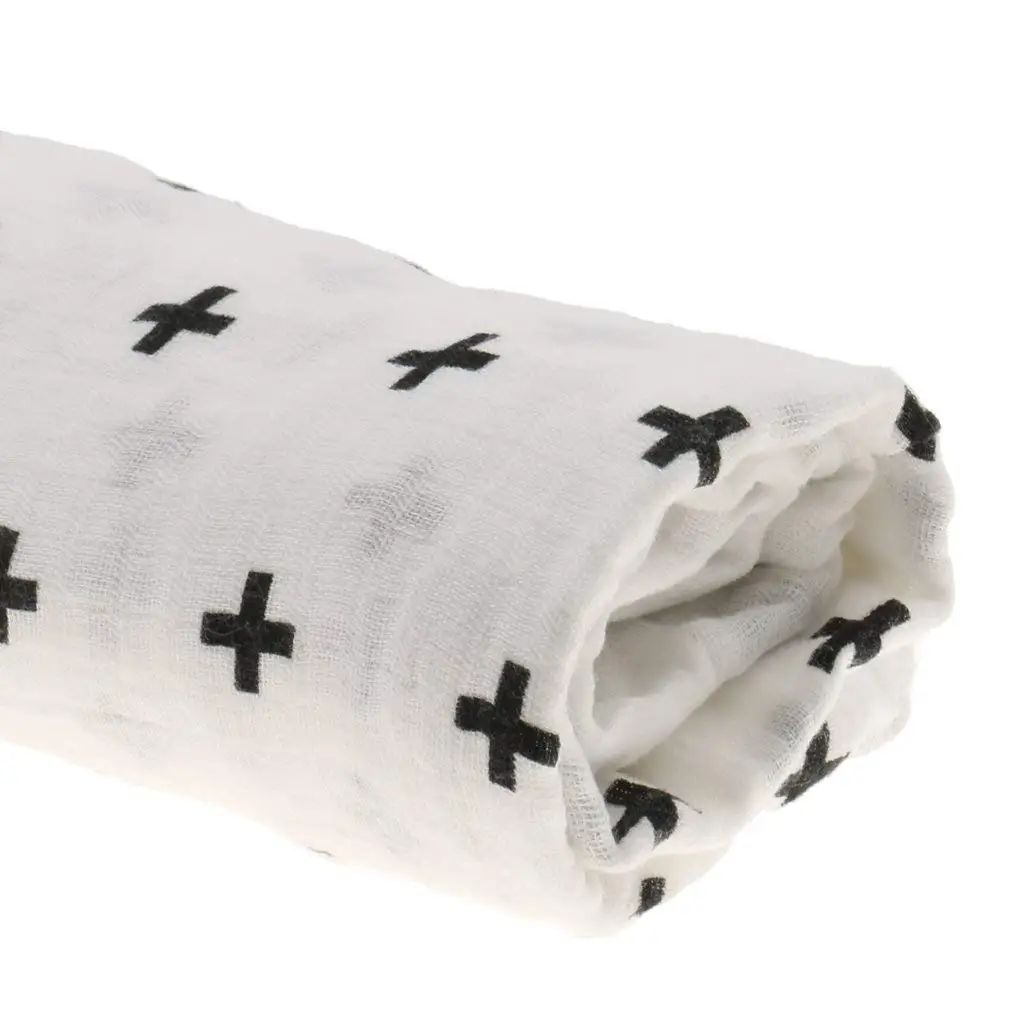 Хлопок Lange новорожденного пеленать Одеяло спальный мешок 110 см x 110 см-крест