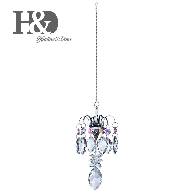 H&D Crystal SunCatcher Rainbow Maker Pendant Window Hanging Chandelier Prisms Chakra Lamp Decor Home Garden Wedding Decoration