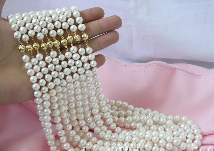 

FREE SHIPPING * n1508 10 pieces 24" 10mm round white freshwater pearl necklace