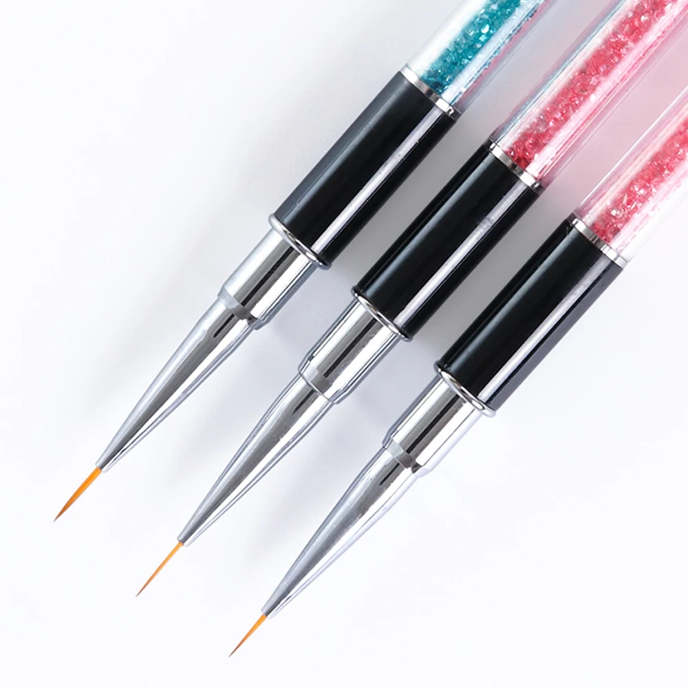 

3pcs UV Gel Brush Set Liner Painting Pen Acrylic Drawing Brush For Nails Shiny Rhinestone Handle Manicure Nail Art Tool SAP01