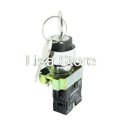 

Panel Mounted Key Rotary Start Locking Pushbutton Switch 240VAC 3A 1NO
