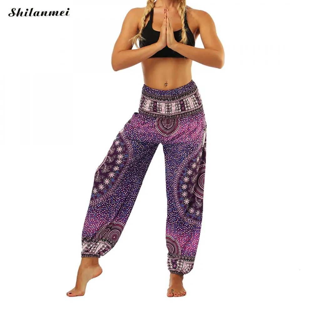 Один размер, женские штаны для йоги с принтом, Разноцветные длинные штаны для йоги с геометрическим принтом, индийские свободные удобные штаны-шаровары - Цвет: yci 005