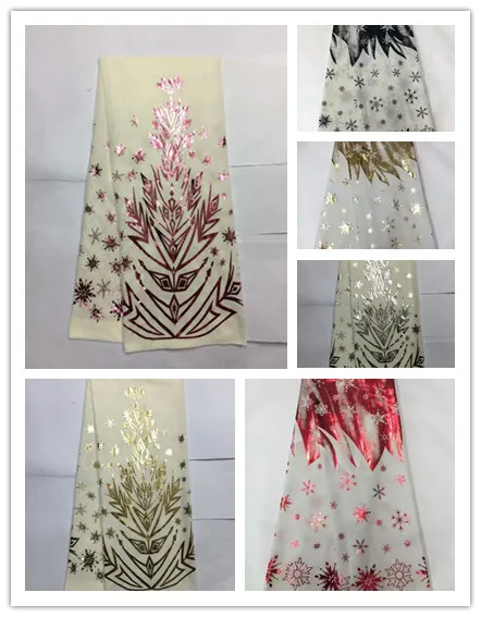 

most beautiful Silk lace Fabric Satin For Dress new arrival African silk velvet fabric good quality for gold FYD05