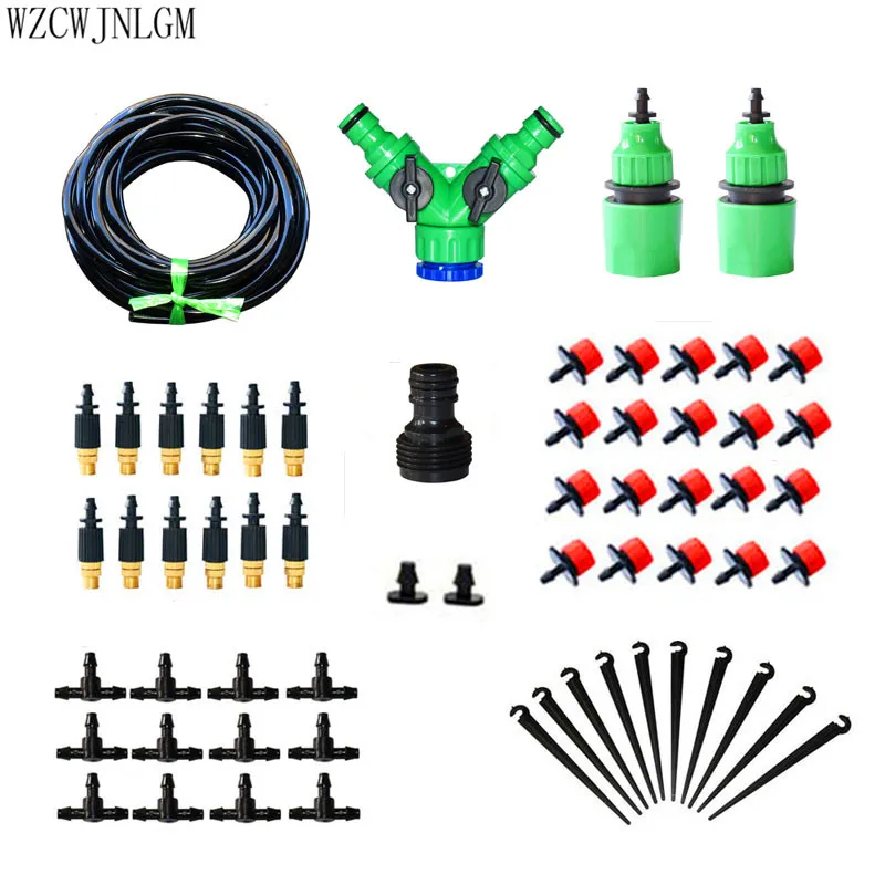 

25m Garden DIY Automatic Watering Micro Drip Irrigation System Garden Self Watering Kits with Adjustable Dripper Spray Cooling