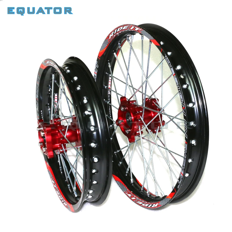 Dirt Pit bike 12/14 inch Black 15mm Front 1.40x14 Rear 1.85x12 inch aluminium Wheel Rim with CNC Hub For KAYO HR-160cc TY150CC