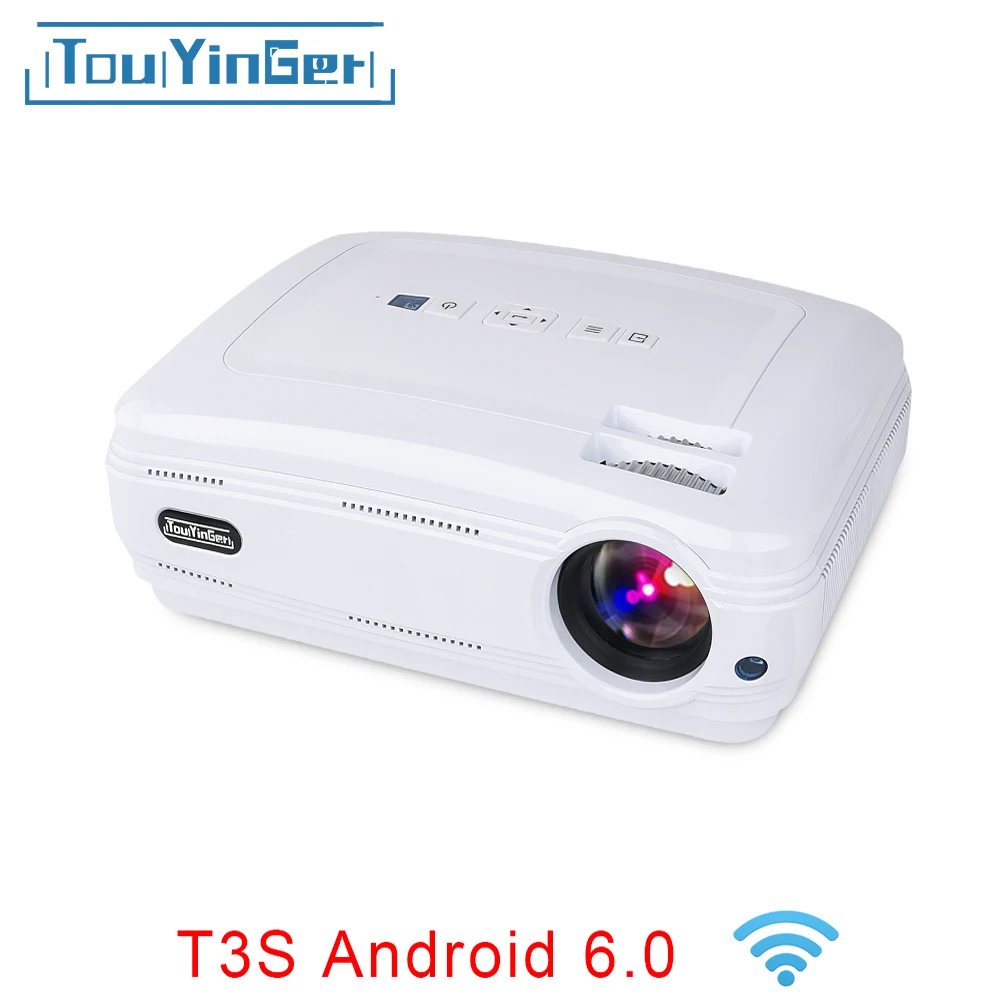 Touyinger T3 LCD Projector 3500 Lumens Android 6.0 Bluetooth Optional Beamer 1080P LED TV Video Home Theater Overhead Proyector
