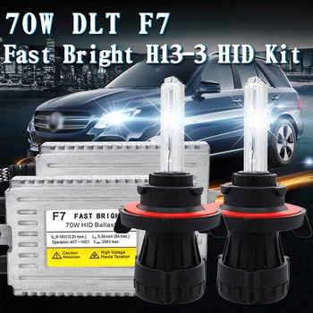 

SKYJOYCE 12V 70W Fast Bright HID Kit Original DLT F7 70W Quick Start HID Ballast H13-3 Hi/Lo HID Bulb 3000K 4300K 6000K 8000K