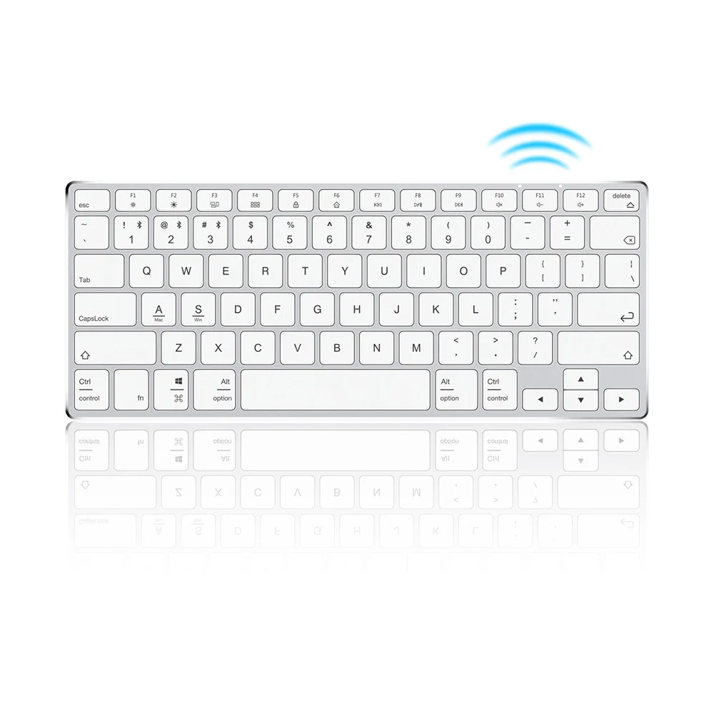 

Ajazz AK3.1 Ultra-thin 78 Keys Mini Wireless Keyboard BT Keyboards Ergonomic Metal Panel Keyboard For Phone Tablet Laptop