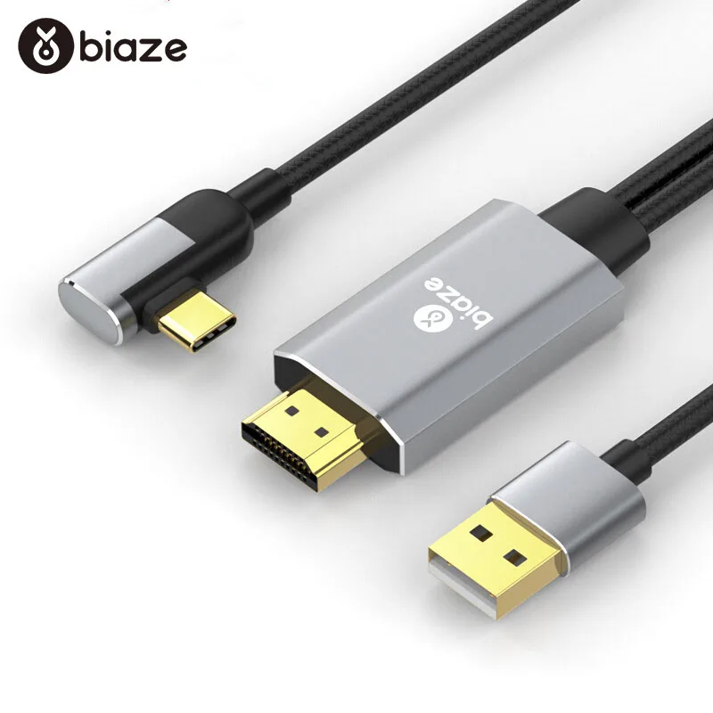 

Biaze USB-C HDMI Cable Type C to HDMI Adapter Thunderbolt 3 for MacBook Samsung Galaxy S9 S8 Huawei Mate20 P20 Pro + Power Cable