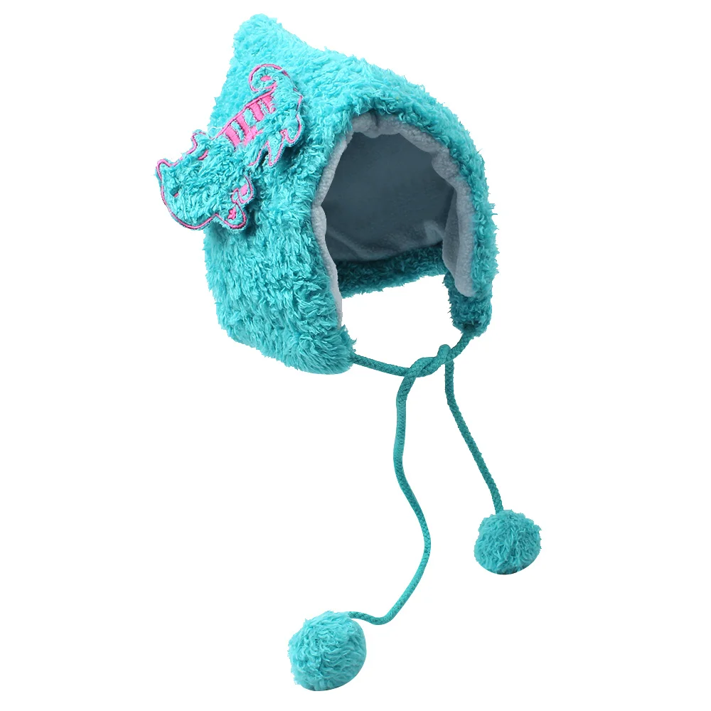 Cartoon Cat Baby Beanie Scarf Set Warm Velvet Baby Hat For Girls Lace Up Ear Protect Boys Beanie Autumn Winter Baby Boy Clothing (9)