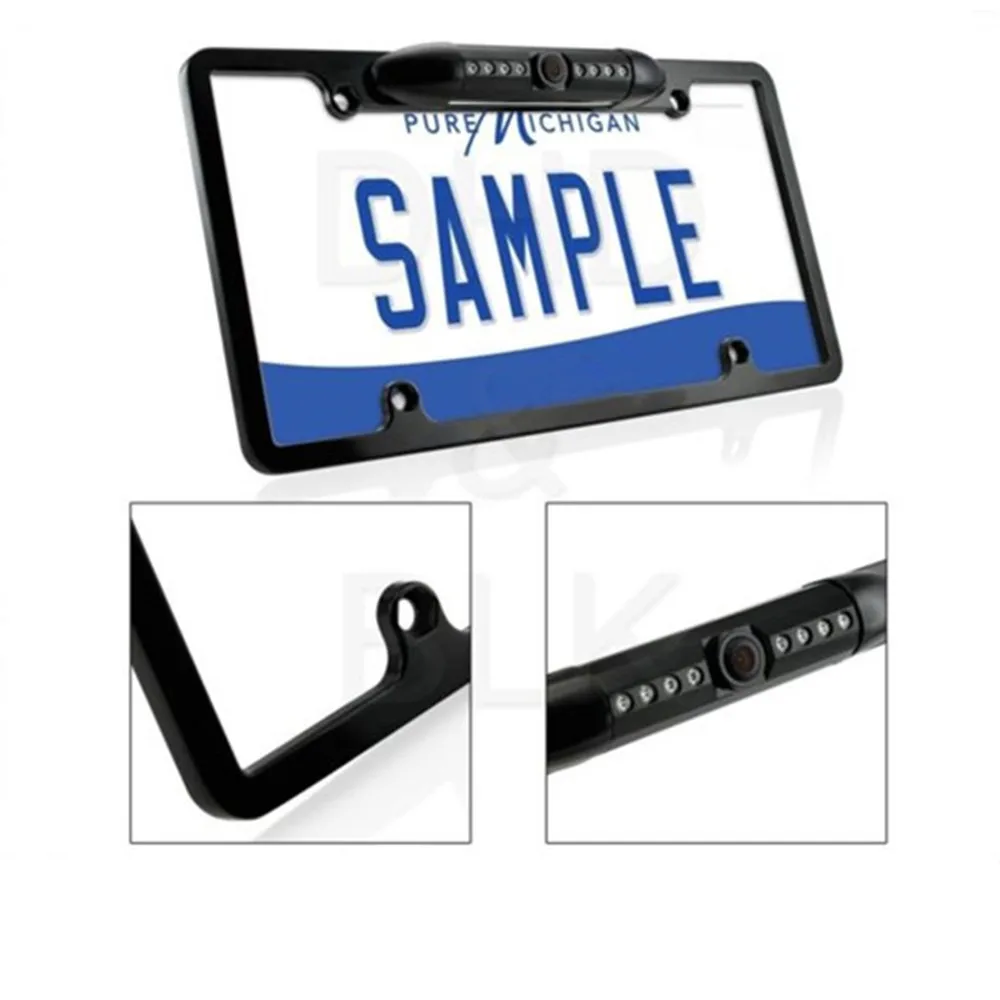 

New Arrival Car US Licence Plate Frame Rearview Camera Infrared LED Lights Night Vision Camera Waterproof with Metal Housing