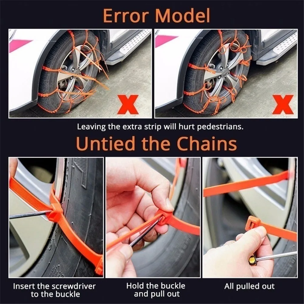 10 шт. автомобиль противоскользящие цепи для снега зимняя резина цепи "колесо" шины кабель пояс подходит шины Ширина 175-295 Зимние непромокаемые инструмент