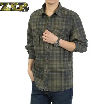 

Double Pockets Men Dress Military Tactical Shirts Cotton Men Clothes Casual Slim Fit Long Sleeve Shirts Men Camisa Masculina