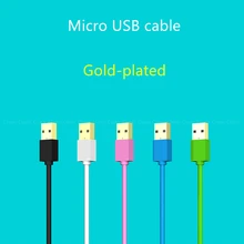 Gold plated Micro USB Cable Data Sync charger Fast charging short 13cm 1m 2m 3m Android Gold plated cable for xiaomi Samsung