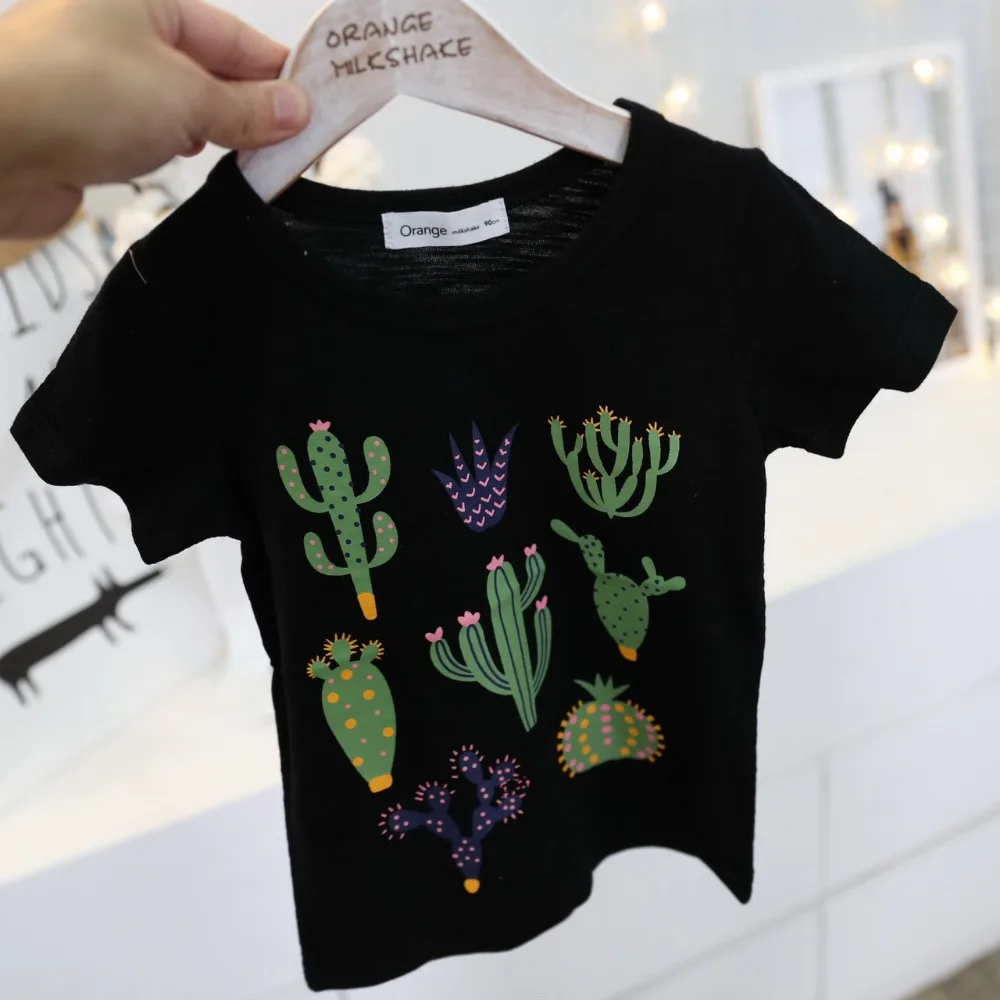 New Summer 2017 Baby T Shirts for girls Cotton Short Sleeve Cactus cartoon Print child Tees Kids cute Tops boys T-shirt (4)