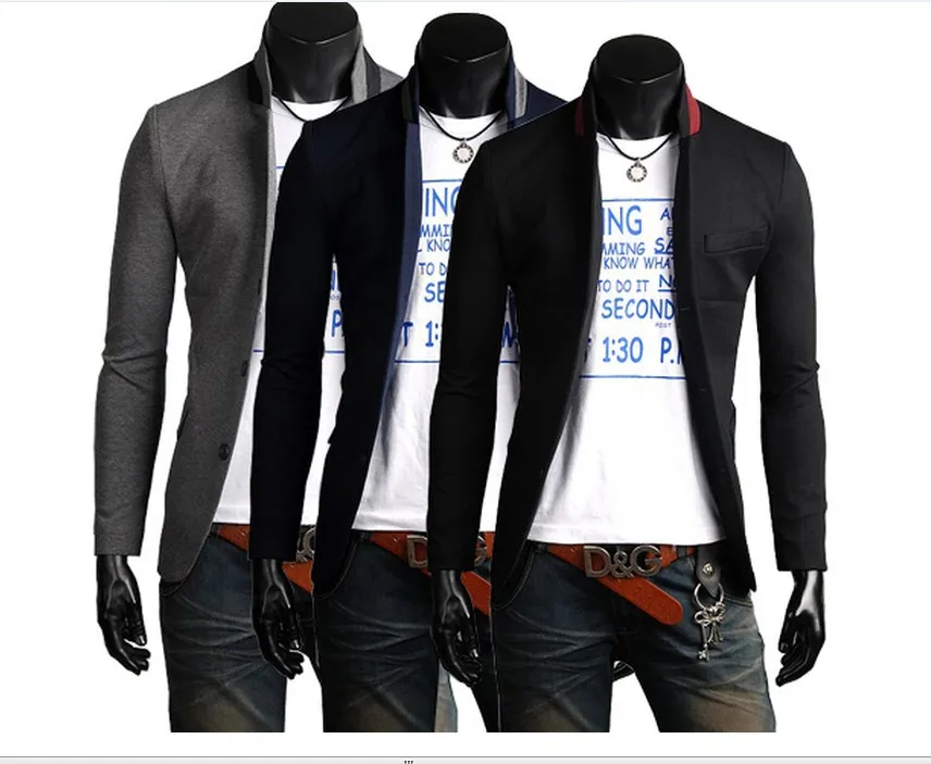 Vska Men Fashion Casual Bussiness Silm Fit 1-Button Plaid Blazer Coats