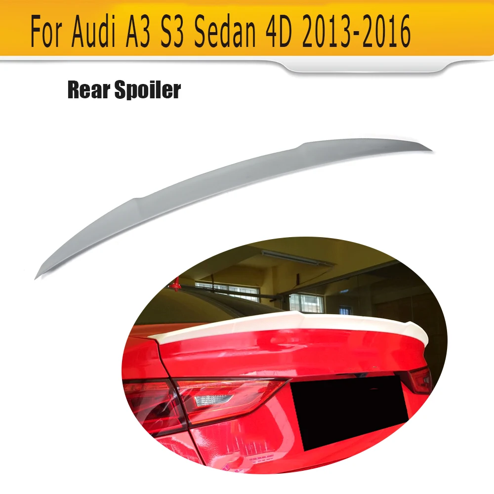 FRP Rear Trunk Lip Spoiler for Audi A3 Standard S3 Sedan 4 Door 2013 2014 2015 2016 Grey Wing | Автомобили и мотоциклы