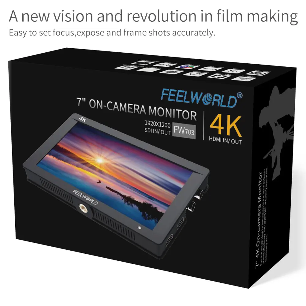 Монитор Feelworld FW703 с 7 дюймовым экраном камера DSLR поле Full HD видео помощник 1920x1200 IPS 4K