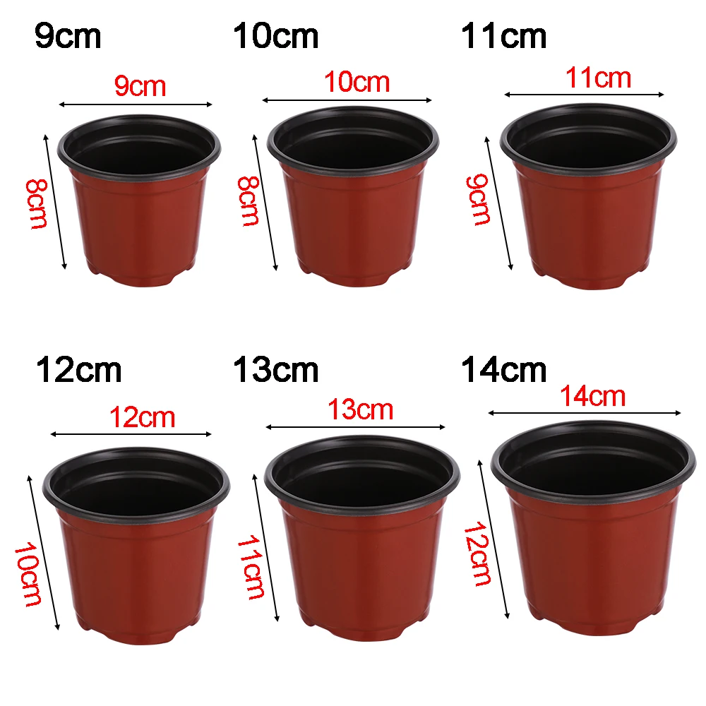 Mini Soft Plastic Two-Tone Nursery Pots Plant Trays Round Planter Flower Vases 