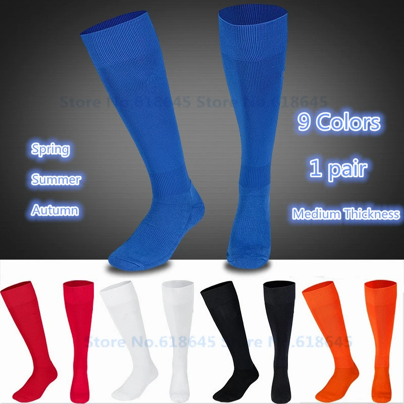 1 Pair Plain Soccer Socks Baseball Football Basket...