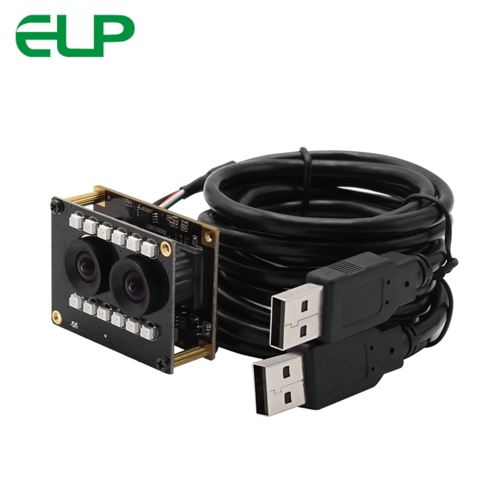 ELP Full HD 1080P WDR AR0230 CMOS сенсор двойной объектив USB камера с ночного видения ИК светодиодный