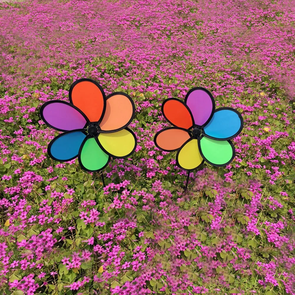1 шт. красочные радужные дазы цветок Спиннер ветряная мельница детские игрушки для сада, двора, улицы Декор