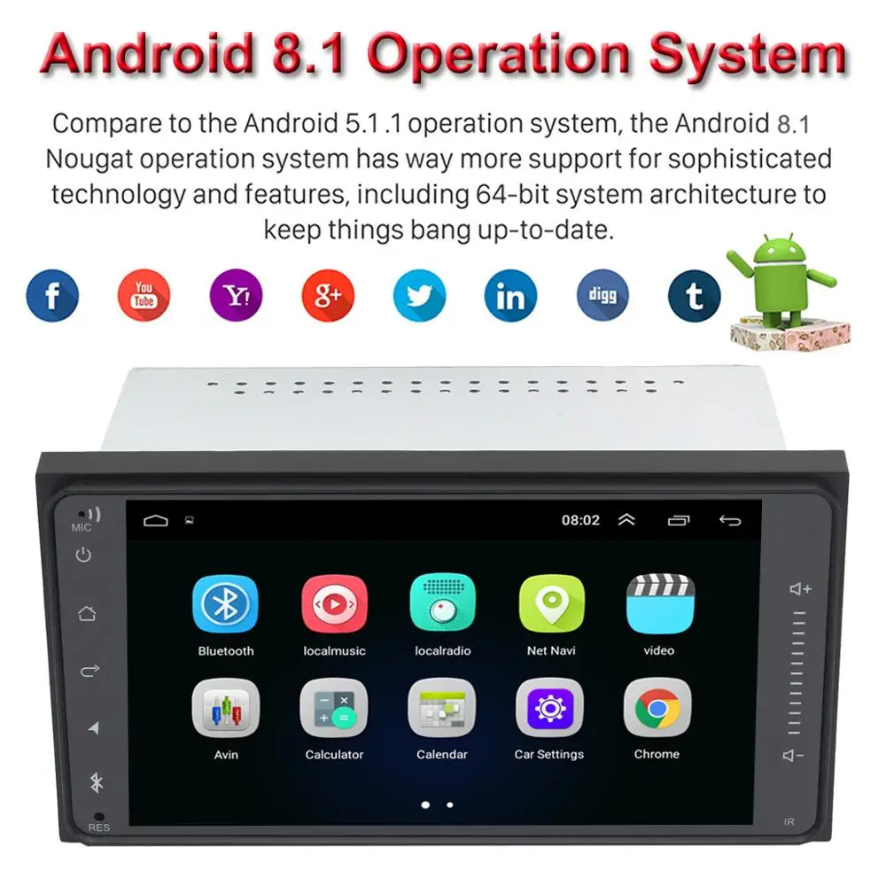 Автомобильный мультимедийный плеер 2DIN 7 дюймов Android 9 1 GPS радио стерео аудио видео