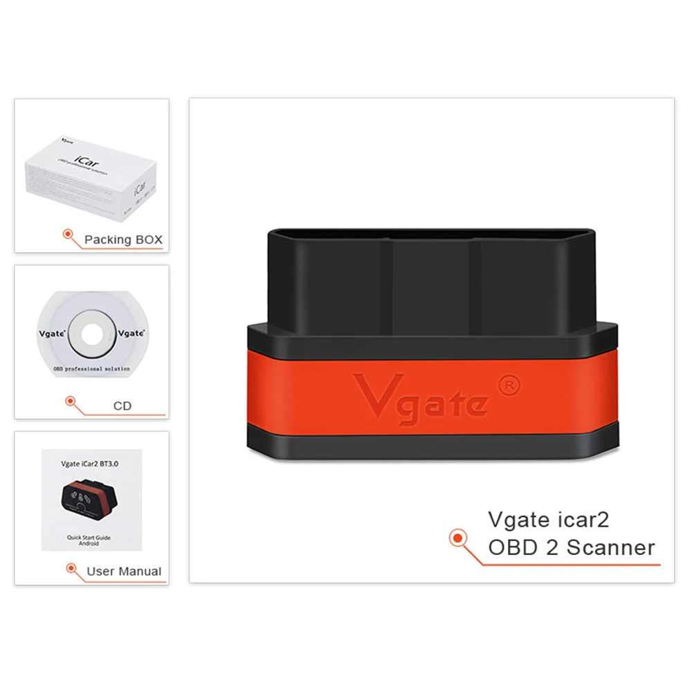 Vgate iCar2 ELM327 V2.1 Car Diagnostic Bluetooth OBD 2 OBD2 ElM 327 for Android/IOS Auto Scanner Tool odb2 Scaner Code Reader 6