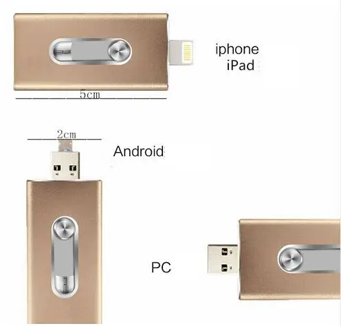 Супер Горячая OTG Flash Drive 32 ГБ 64 128 256 512 Для iOS 10 и USB Компьютера PC Планшетных Pendrive для