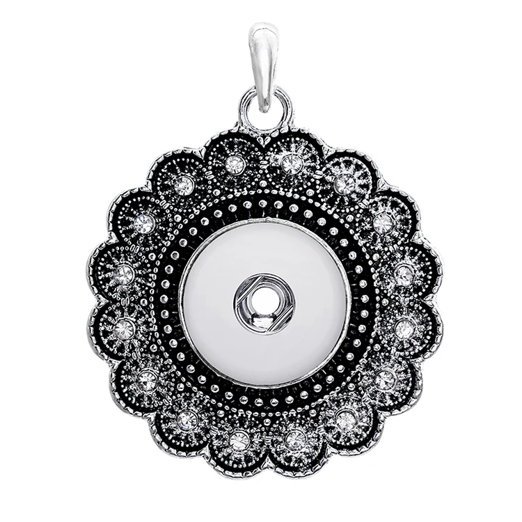 

flower snap button necklace XH6577 (fit 18mm 20mm snaps) BOBOSGIRL
