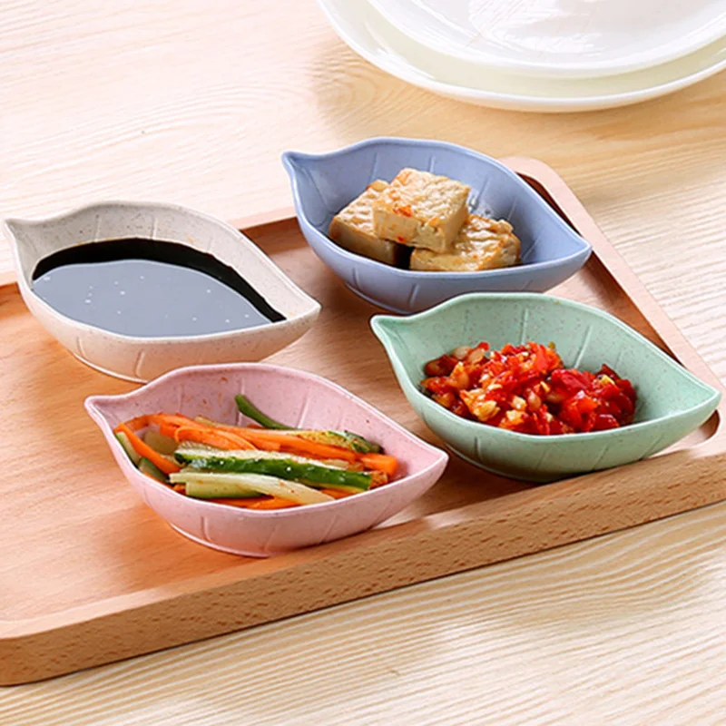 Кухня маленькая тарелка посуда Пшеничная солома пластиковый поднос для соевого соуса японские блюда мини пигменты в форме цветка миска для приправ
